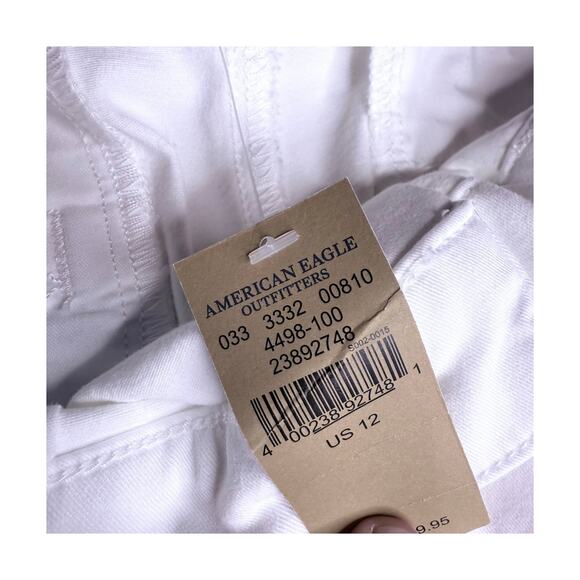 American Eagle AEO WHITE SHORTS Women's 12 Super Stretch Shape Cuffed Twill NWT - Picture 5 of 8